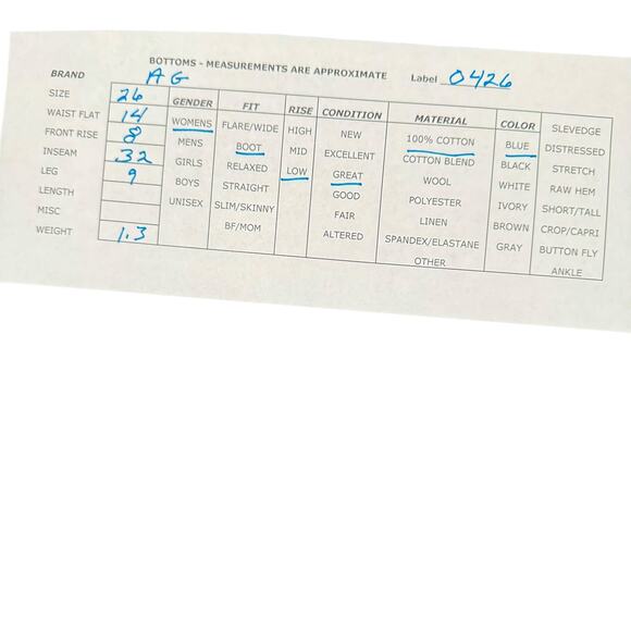 AG Adriano Goldschmied Blue Boot Cut Jeans - Picture 10 of 10